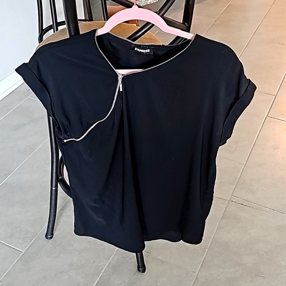 Express Black zipper blouse top